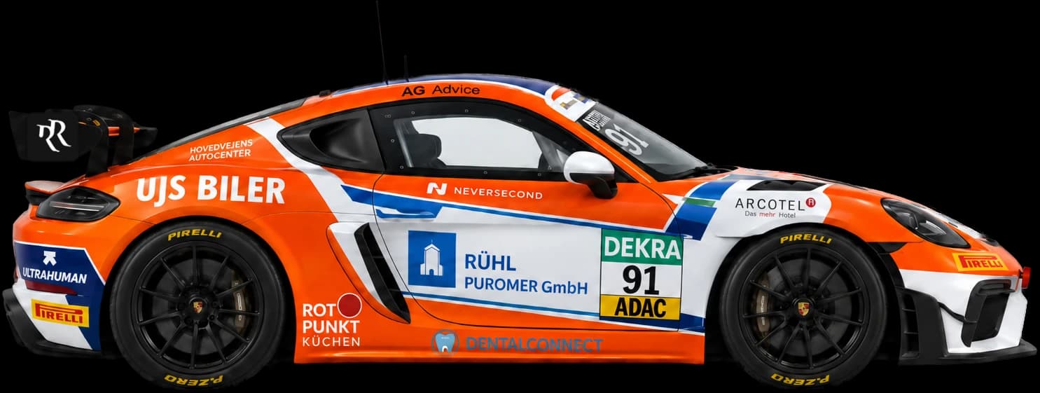 Studio rendering of the Porsche 718 Cayman GT4 RS Clubsport #91, side profile